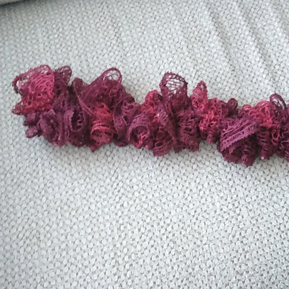 Red/Burgundy ruffle scarf